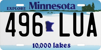 MN license plate 496LUA