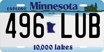 MN license plate 496LUB