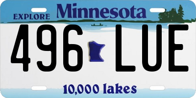 MN license plate 496LUE