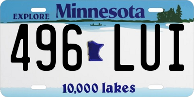 MN license plate 496LUI