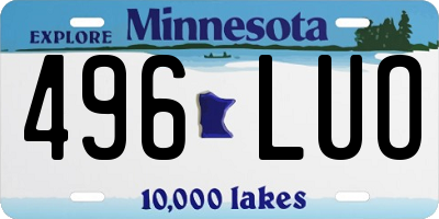 MN license plate 496LUO