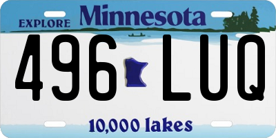 MN license plate 496LUQ