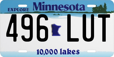 MN license plate 496LUT