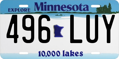 MN license plate 496LUY