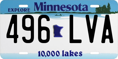 MN license plate 496LVA