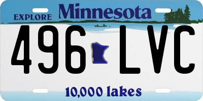 MN license plate 496LVC