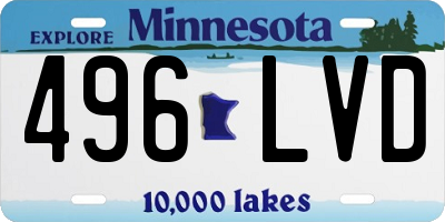 MN license plate 496LVD