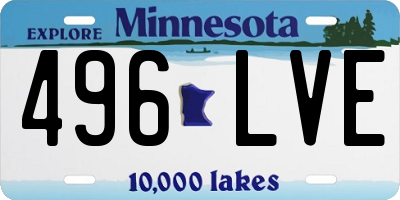 MN license plate 496LVE