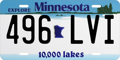 MN license plate 496LVI