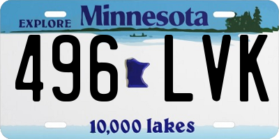 MN license plate 496LVK