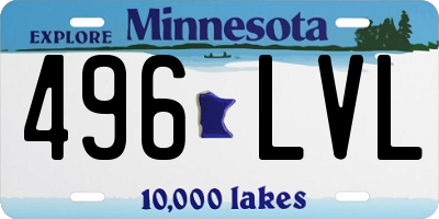 MN license plate 496LVL