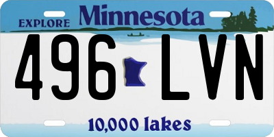MN license plate 496LVN
