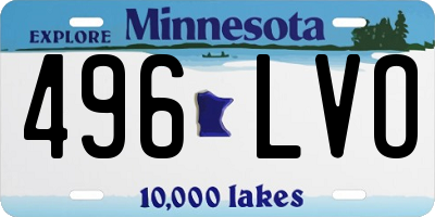 MN license plate 496LVO