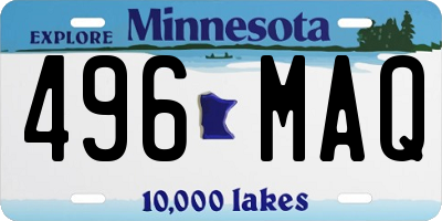 MN license plate 496MAQ