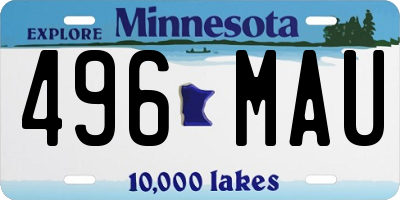 MN license plate 496MAU