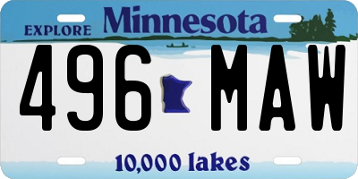 MN license plate 496MAW