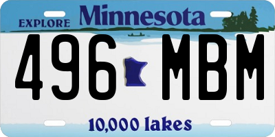 MN license plate 496MBM