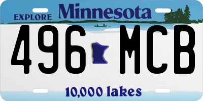 MN license plate 496MCB