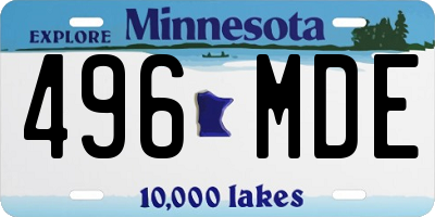 MN license plate 496MDE