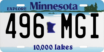 MN license plate 496MGI