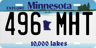 MN license plate 496MHT