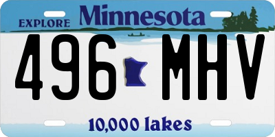 MN license plate 496MHV
