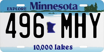 MN license plate 496MHY