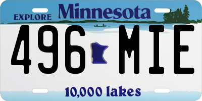 MN license plate 496MIE