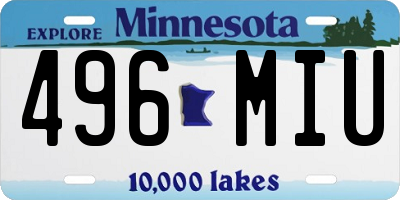 MN license plate 496MIU
