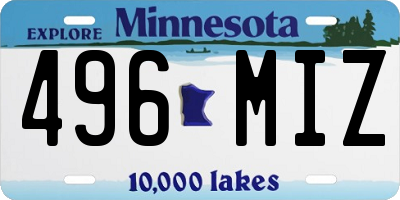 MN license plate 496MIZ