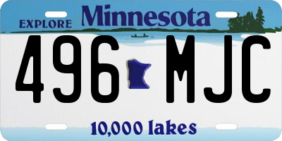 MN license plate 496MJC
