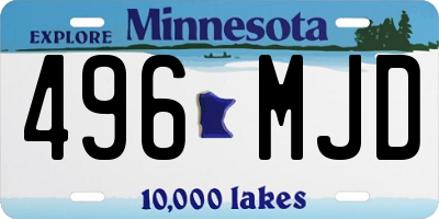 MN license plate 496MJD