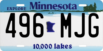 MN license plate 496MJG