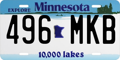 MN license plate 496MKB