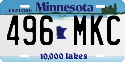 MN license plate 496MKC