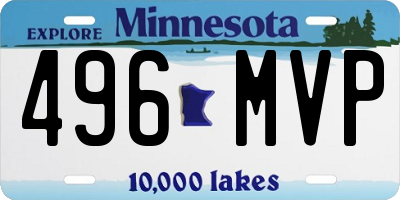 MN license plate 496MVP