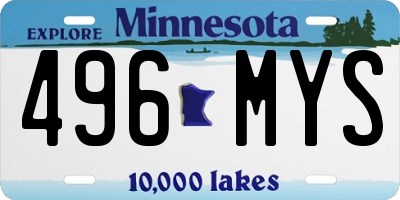 MN license plate 496MYS