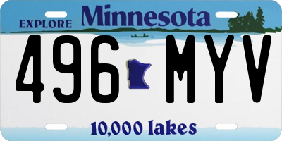 MN license plate 496MYV