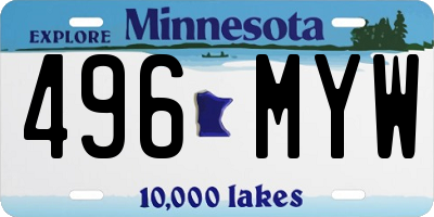 MN license plate 496MYW