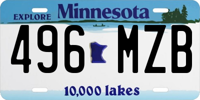 MN license plate 496MZB