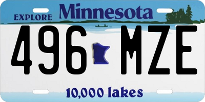 MN license plate 496MZE