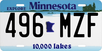 MN license plate 496MZF