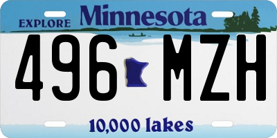 MN license plate 496MZH