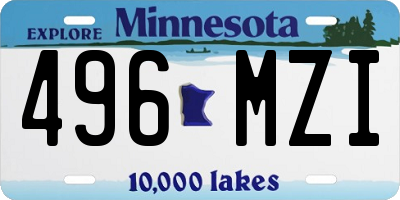 MN license plate 496MZI
