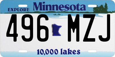 MN license plate 496MZJ