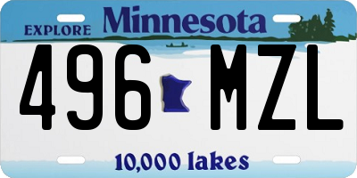 MN license plate 496MZL