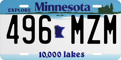 MN license plate 496MZM