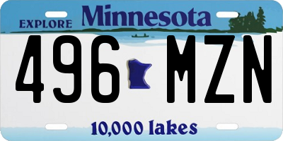 MN license plate 496MZN