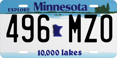 MN license plate 496MZO