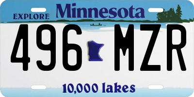 MN license plate 496MZR